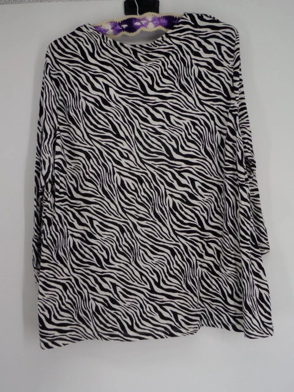 Chico's Women's 3/4 Sleeve Black n White Zebra Print Top Size 3 US XL - Picture 3 of 6